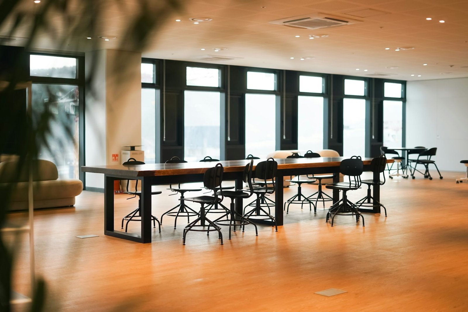 A bright corporate meeting room